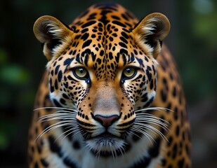 Obraz premium The Star Tiger whose skin is filled with round patterns and contrasting colors, its mysterious nature, every step is agile, reflecting strength and elegance in one body