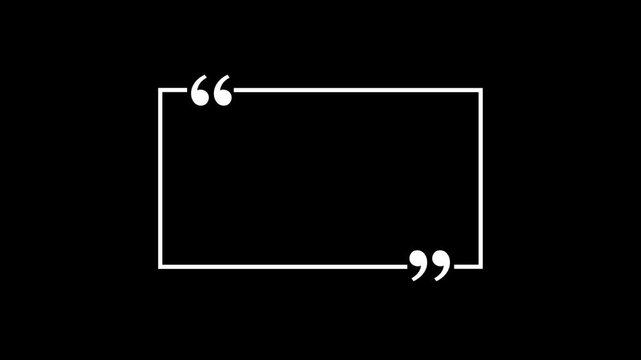 rectangle box with quotation marks animation. Rectangle doodle frames with quote.Doodle frames with quotation marks, rectangle doodle frames