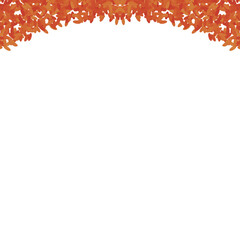 Brown red leaves frame border