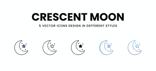 Crescent Moon vector icons set stock illustration
