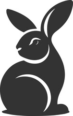 Rabbit looking over its shoulder vector animal silhouette