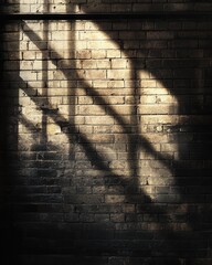 Dramatic Light and Shadow on an Aged Brick Wall Texture
