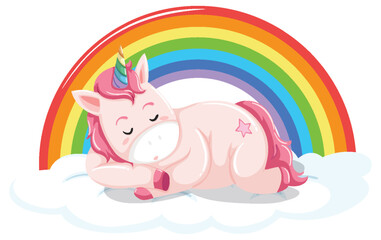 Sleeping Unicorn Under a Rainbow