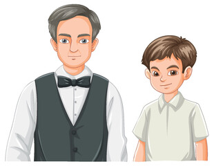 Father and Son in Formal Attire