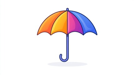 Colorful Umbrella on White Background