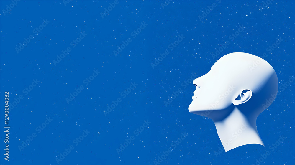 Poster Digital representation of a human head showcasing intricate neural connections, emphasizing the complexity of the mind and cognitive processes.