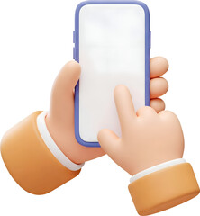 Hand holding smartphone 3d icon isolated © Tapasma