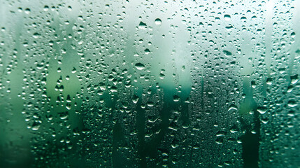 glass texture with raindrops and misty condensation effect 