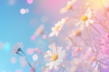 Spring banner daisy flowers nature.