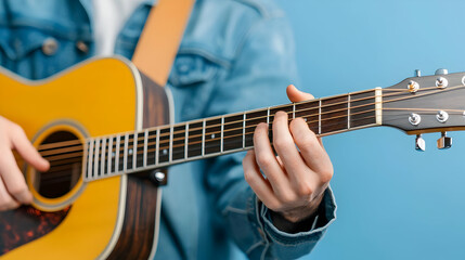 Obraz premium Melodic Turmoil, An abstract representation of a guitar amidst swirling colors and shapes, evoking emotions of creativity and chaos.