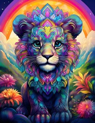 Löwe unterm Regenbogen