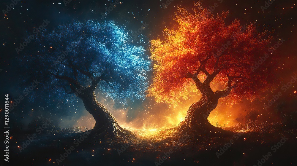 Poster bible old testament creation genesis the tree of life and the the tree of knowledge of good and evil