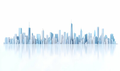 Obraz premium Futuristic Urban Landscape, a vibrant city skyline featuring sleek skyscrapers, innovative architecture, and a dynamic atmosphere filled with energy.