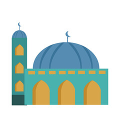 Flat Design Majestic Mosque with Islamic Architecture