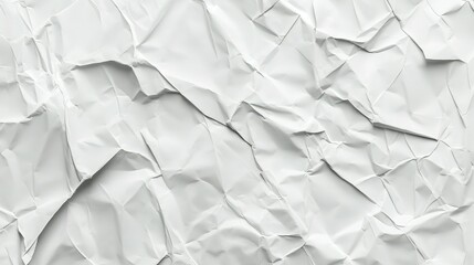 Obraz premium Crumpled White Paper Texture Showing Creases and Folds Throughout Surface
