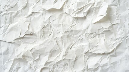 Obraz premium Crumpled white paper showing a close up textured pattern background