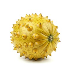 A horned melon, isolated on a white background.