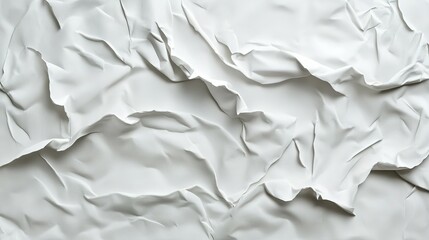 Obraz premium Crushed White Paper Reveals Interesting Folds And Textured Surfaces