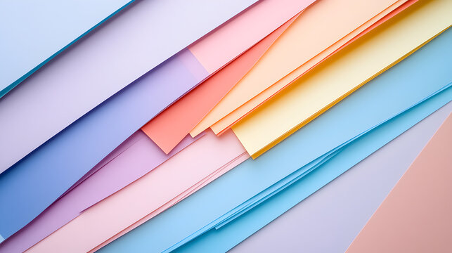 stacked pile of pastel-colored paper sheets, arranged to form a soft and minimalistic texture 