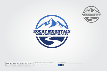 Rocky Mountain Vector Logo Illustration. This logo based on rocky mountain concept, you can use this logo for any business, especially for adventure companies.