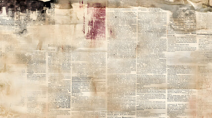 sheet of newspaper with faded text and ink smudges, creating a nostalgic texture 