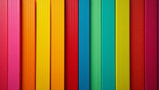 Colorful wooden blocks in parallel lines, close-up shot, vibrant colors, geometry, composition