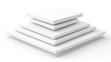 White square platforms, stacked, isolated, clean background, product display