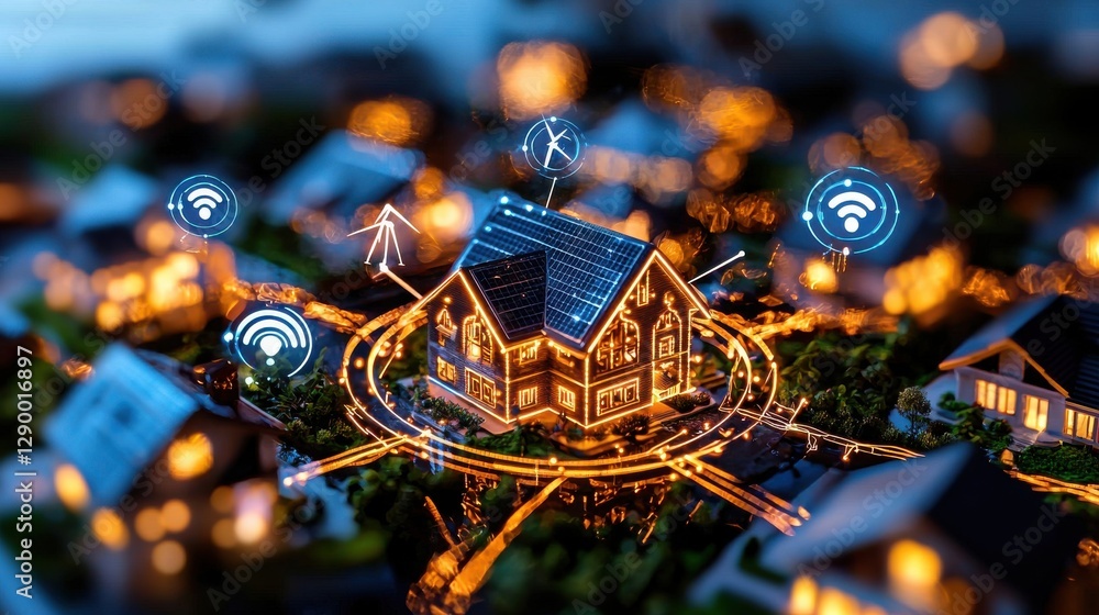Poster smart home technology integrated with internet of things automation system for intelligent and energ