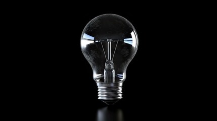 Clear lightbulb, dark background, idea concept, website banner