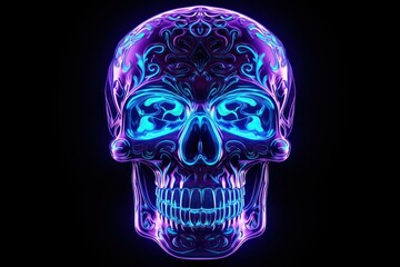 Skull light neon purple.