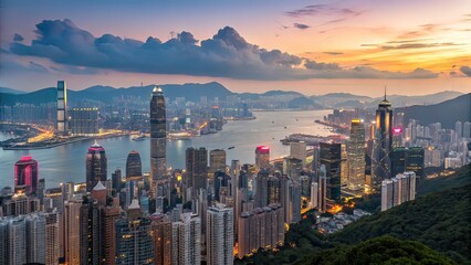 Stunning Aerial View of a Vibrant Cityscape with Mountains in the Background