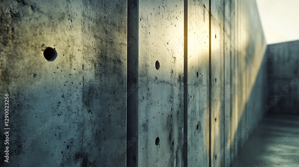 Poster concrete wall texture with sunlight creating shadow and depth