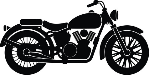 classic motorcycle vector illustration, vintage motorcycle 