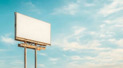Advertising billboard displaying empty space urban area outdoor clear sky focus on marketing