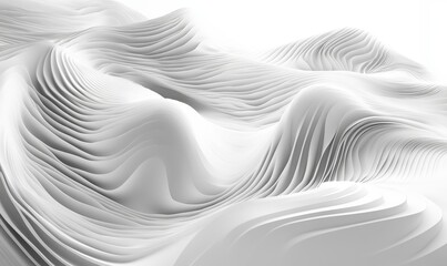 Abstract Wavy White Background, Generative AI