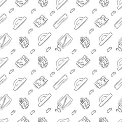 artist tool pattern. art supplies seamless pattern. doodle artist kit seamless pattern. doodle art material background