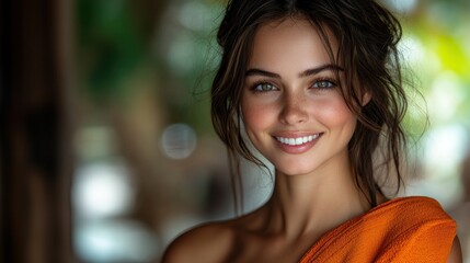 Radiant Beauty: A Portrait of a Smiling Woman
