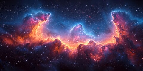 Fototapeta premium Vibrant Nebula: The Eagle Nebula Against a Starry Cosmic Backdrop