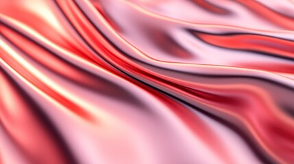 Elegant Red Silk Fabric Draped Smoothly with Soft Light Reflection