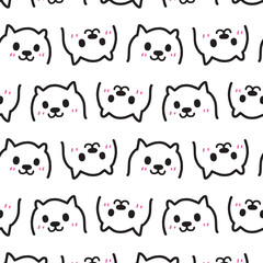 Seamless Cat Cute Pattern Design Wallpaper Animal