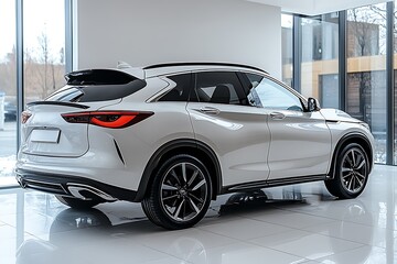 A white car on a white background