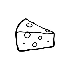 Hand-Drawn Cheese Slice Sketchy Look Design