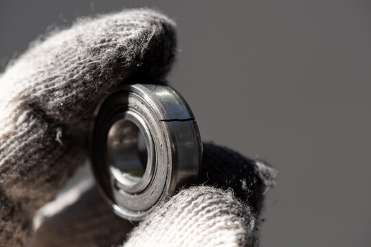 Broken stainless steel bearing.
