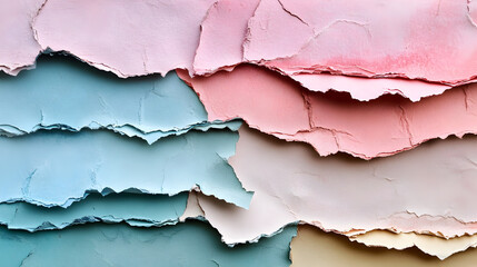 layered paper texture with visible frayed edges and mixed colors 