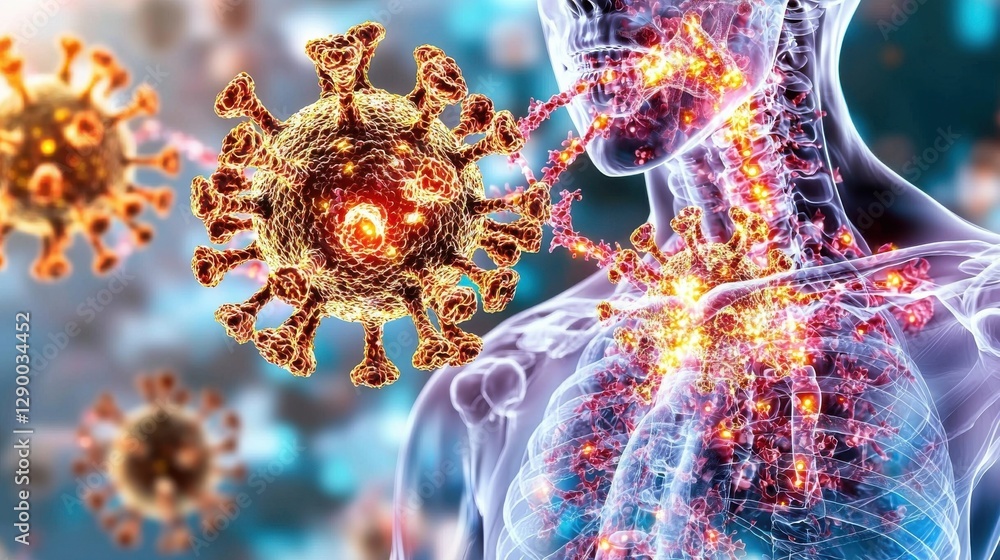 Poster detailed microscopic view of the intricate structure and cellular components of the coronavirus the 