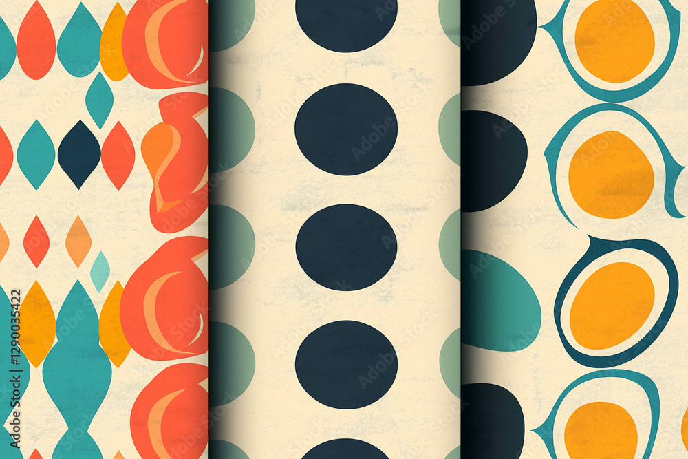 Aufkleber retro colorful vector seamless patterns