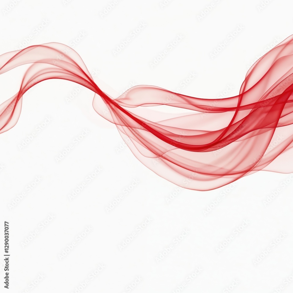 Poster abstract red wave on white background. liquid swirl, flow line with light graphic elements. smooth c