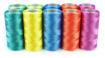 Vibrant Spools of Colorful Thread: A Collection of Sewing Supplies