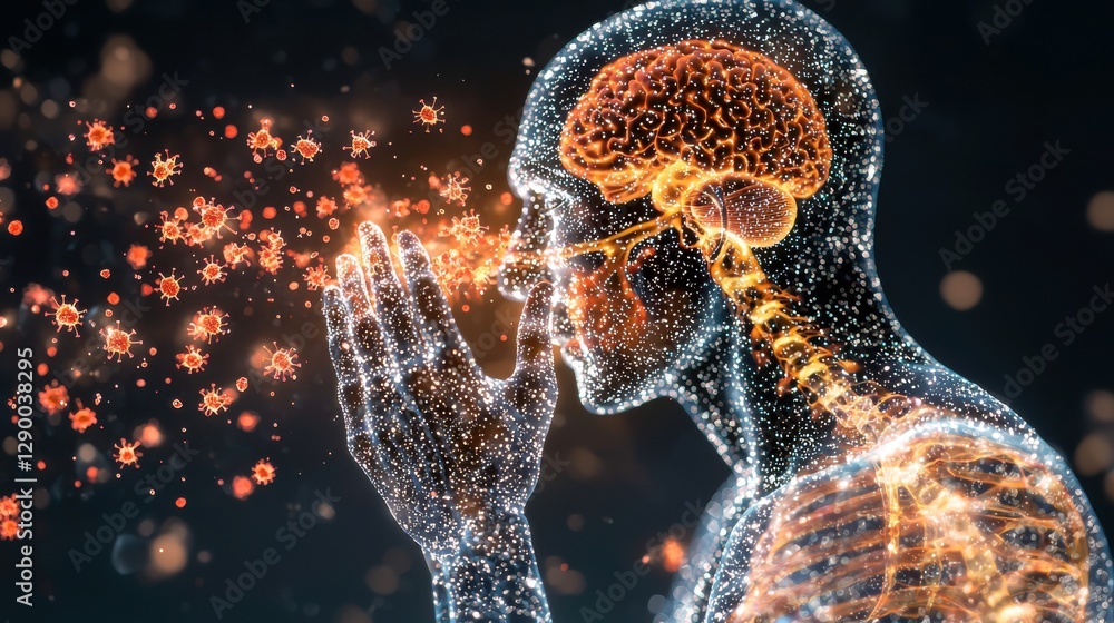 Poster illuminating the boundless potential of the digital neural network a futuristic visualization of int