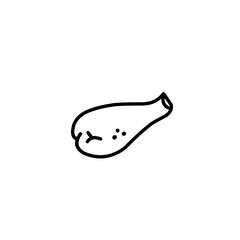 hand drawn chicken thigh outline